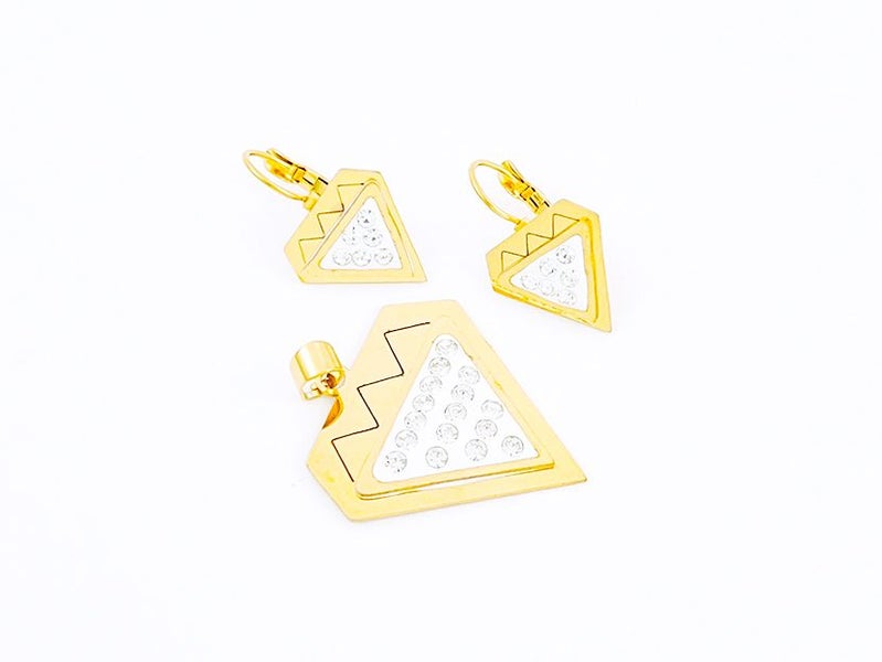 Elegant Gold-Plated Titanium Steel Earrings and Pendant Set Carousel 2