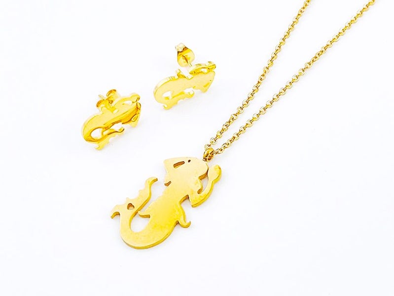 Classic Gold-Plated Earrings with Necklace Set Carousel 1