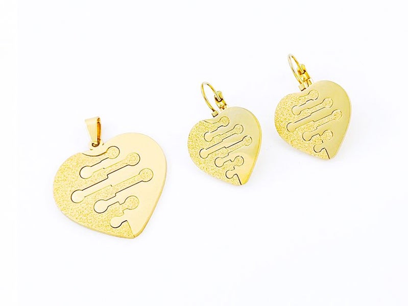 Stylish Gold-Plated Titanium Steel Earrings and Pendant Pairing Carousel 2