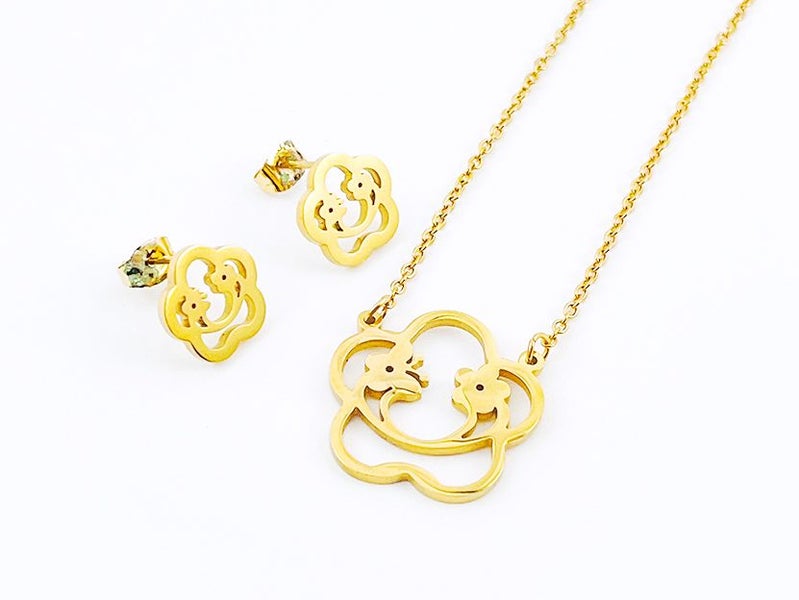 Classic Gold-Plated Earrings with Necklace Set Carousel 1
