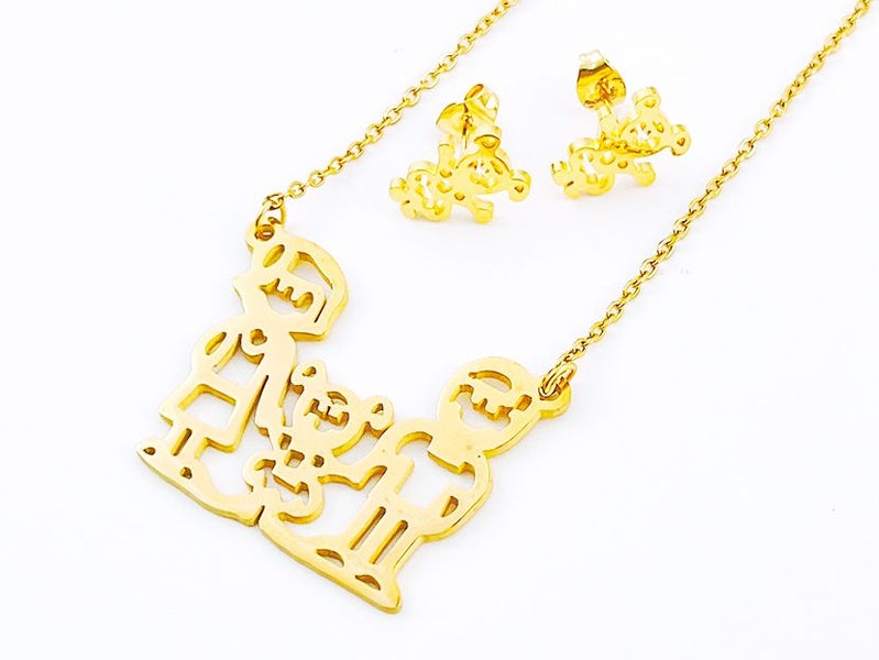 Classic Gold-Plated Earrings with Necklace Set Carousel 2