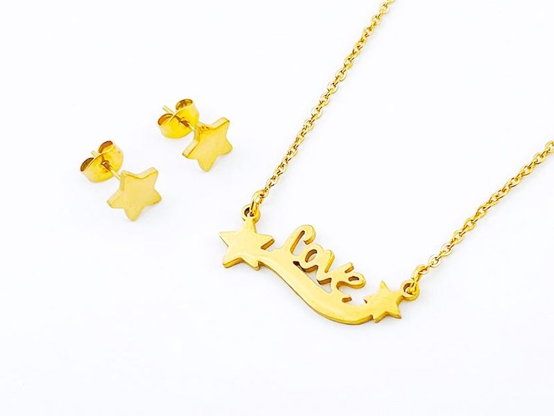 Classic Gold-Plated Earrings with Necklace Set Carousel 1