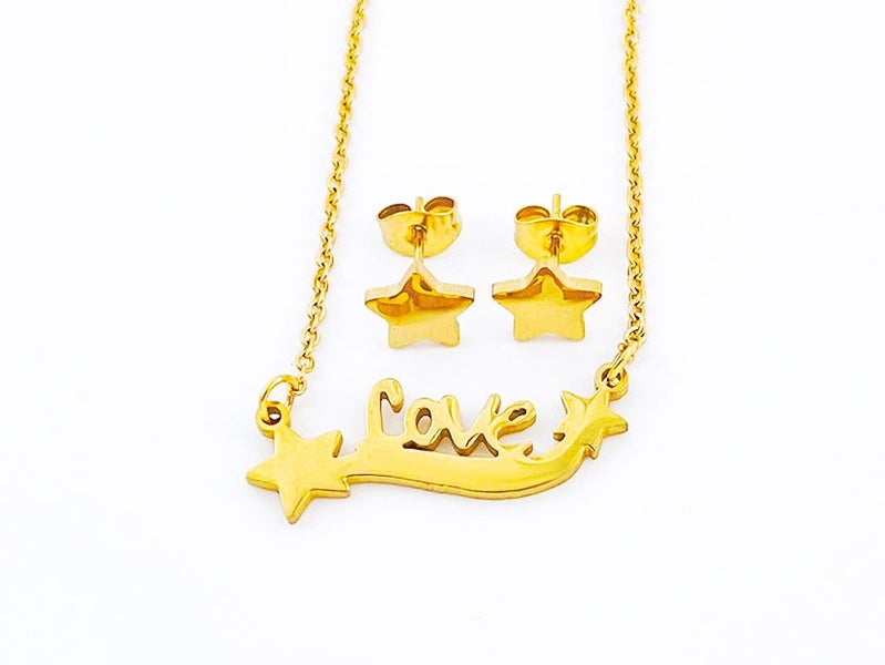 Classic Gold-Plated Earrings with Necklace Set Carousel 2