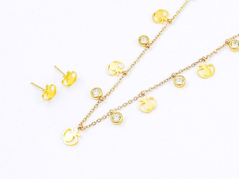 Gold-Plated Zircon Earrings and Necklace Set Carousel 1