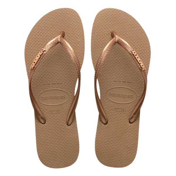 HAVAIANAS SLIM LOGO METALLIC ROSE GOLD Carousel 1