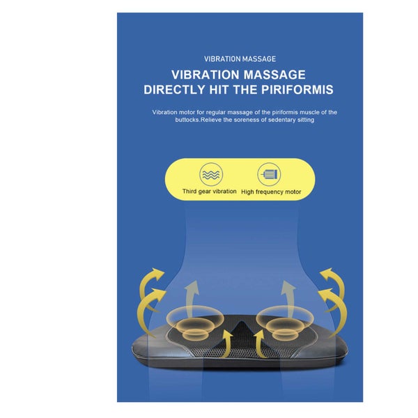 Massager Cushion - Chair Seat Kneading Shiatsu Heat Massage Portable Car Carousel 11