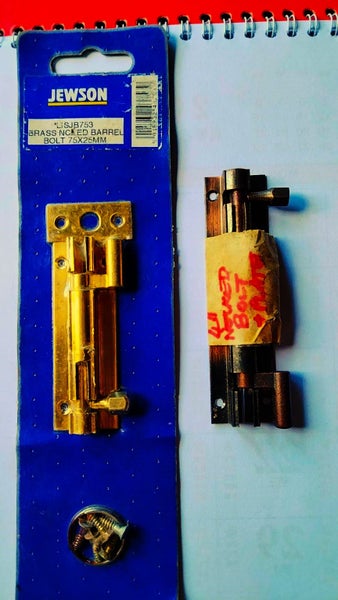 Solid brass nicked bolt x2 Carousel 1