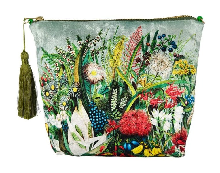 NZ Native Flowers - Velvet Cosmetic Bag Carousel 1