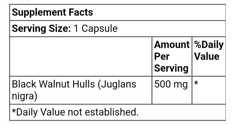 BLACK WALNUT HULLS/Full Spectrum 500mg, 60 Capsules E1027 Carousel 2