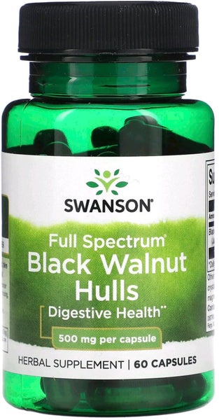 BLACK WALNUT HULLS/Full Spectrum 500mg, 60 Capsules E1027 Carousel 1