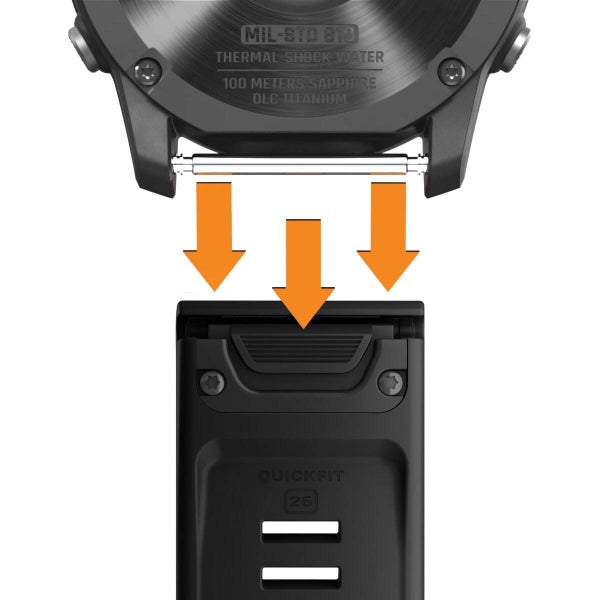 Garmin QuickFit 26 Band - Black Silicone Carousel 3