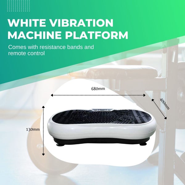 White Vibration Machine Platform - Exercise Vibrating Plate - Whole Body Workout Carousel 2