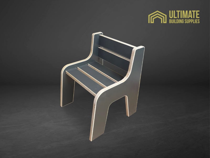 Toddler Kids chair made from Dark Grey Melamine Pitted Plywood Carousel 1