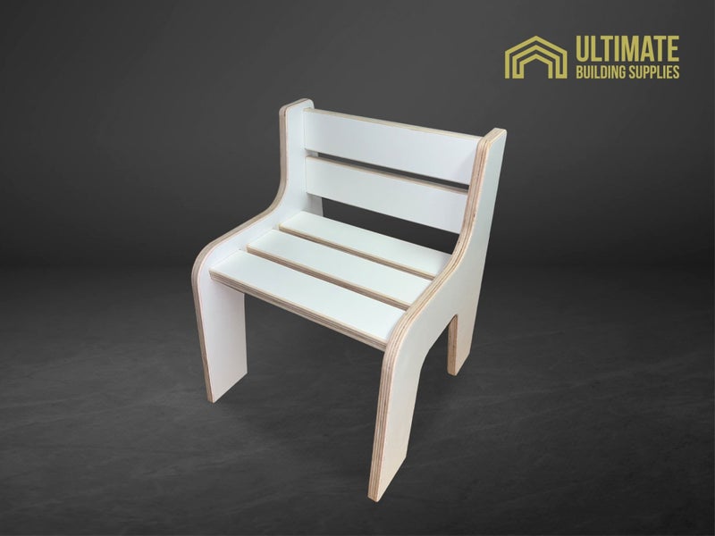 Toddler Kids chair made from White Melamine Pitted Plywood Carousel 1