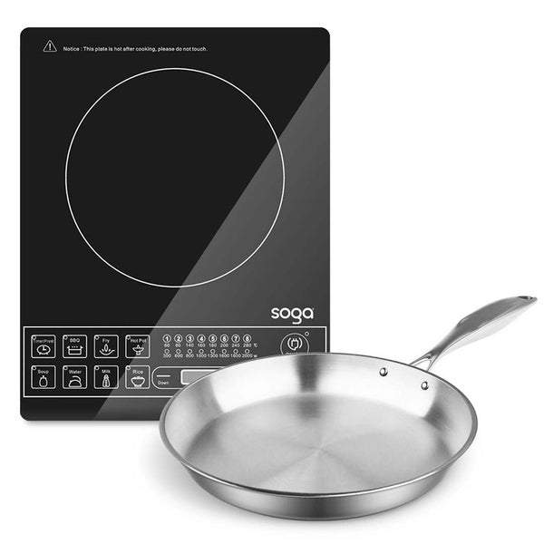 SOGA Electric Smart Induction Cooktop and 30cm Stainless Steel Fry Pan Cookin... Carousel 1