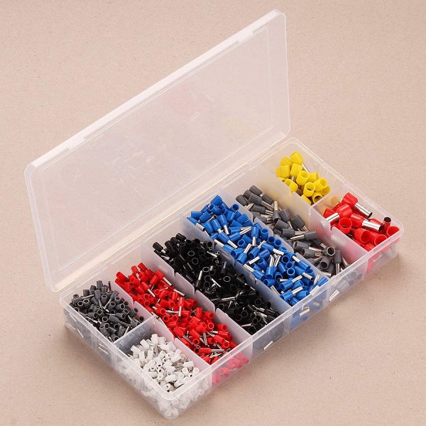 1200PCS Electrical Wire Terminals Self-Adjustable Ferrule Crimping Plier Kit62946201259523114