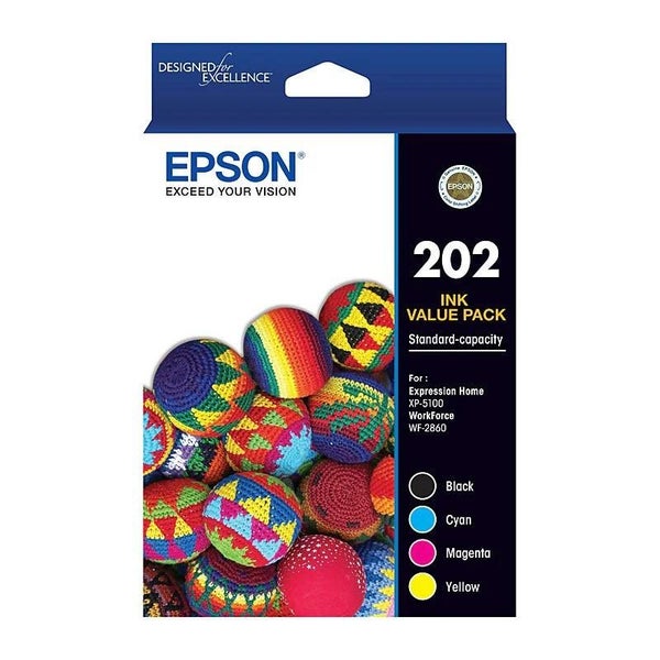 Epson 202 Toner 4 Ink Cartridge Value Pack C13T02N692 Genuine Original Carousel 1