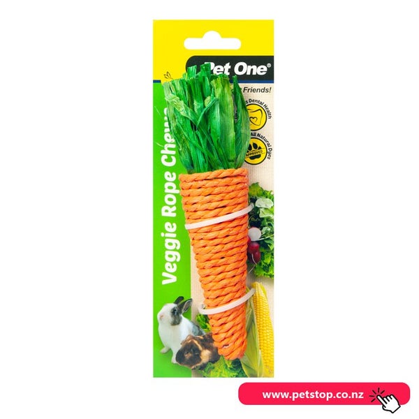 Pet One Veggie Rope Chew Carrot Small 13.5cm Carousel 1