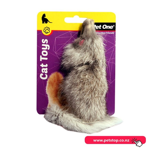 Pet One Cat Toy Mouse 12.5cm Grey Carousel 1