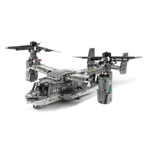 WW2 Technical Electric Osprey Transport Aircraft Building Blocks High-Tech Se... Carousel 6