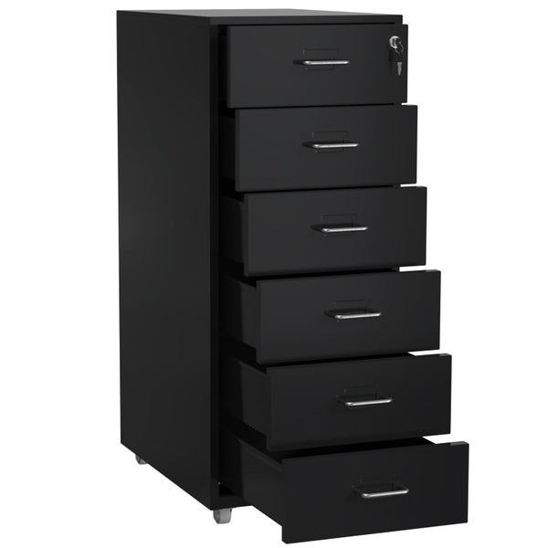 Gorilla Office - Mobile Metal 6 Drawer Cabinet -Graphite Black Carousel 2