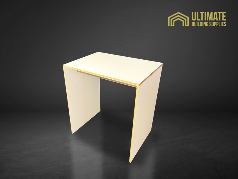 Plywood Study Desk made from white pitted melamine plywood. 780mm H Carousel 1