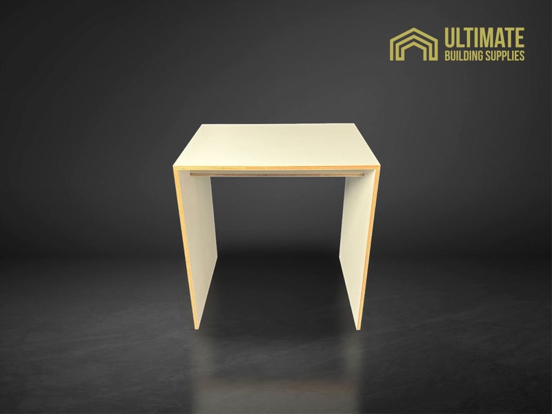 Plywood Study Desk made from white pitted melamine plywood. 780mm H Carousel 2