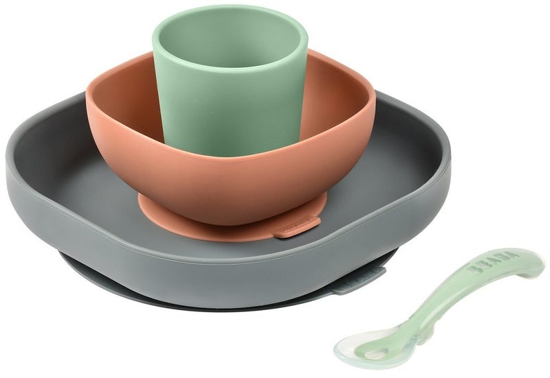 Beaba: Silicone Suction Meal Set - Mineral Carousel 1
