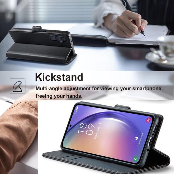 Galaxy S25 FE (2025) Flip Wallet Case - Black 3 Card Slots - Cash Compartment - Carousel 5