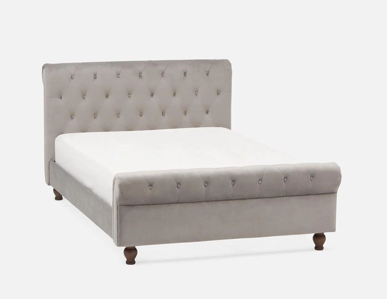 Queen Bed Velvet Champagne Carousel 1