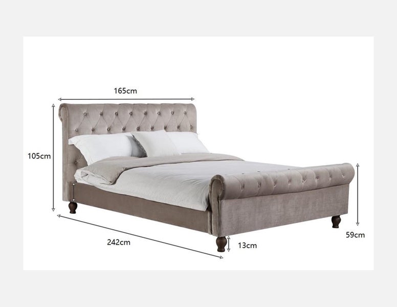 Queen Bed Velvet Champagne Carousel 5