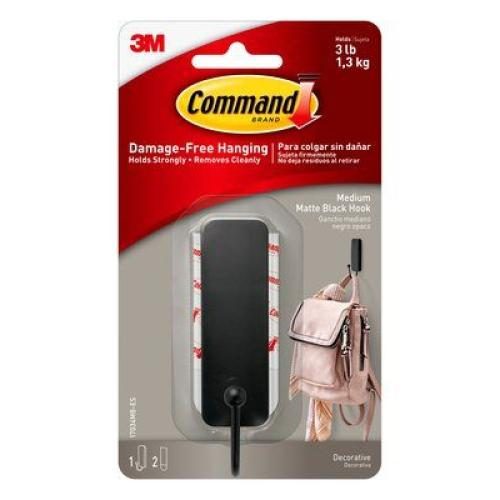 3M Adhesives 70009136899 Command Hook 17034MB Medium - Matte Black [7100264647] Carousel 1