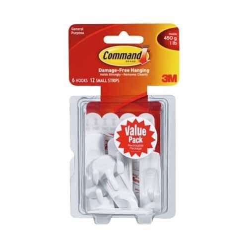 3M Command Hook 17002-6 - Small - Value Pack [7100153727] Carousel 1