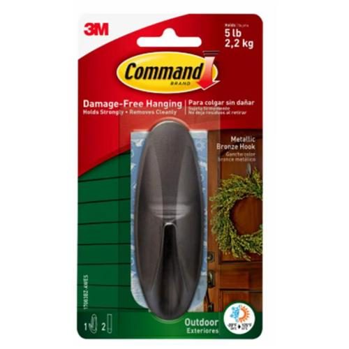 3M 11184 Command Outdoor Hook 17083BZ-AWES Large Metallic Bronze [7100095674] Carousel 1