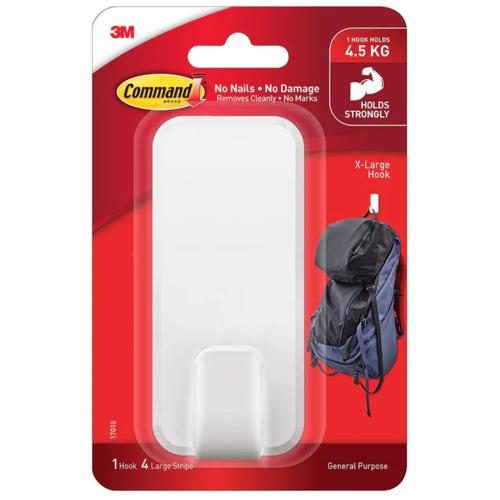 3M Command Utility Hook 17010-ES X-Large White [7100279652] Carousel 1
