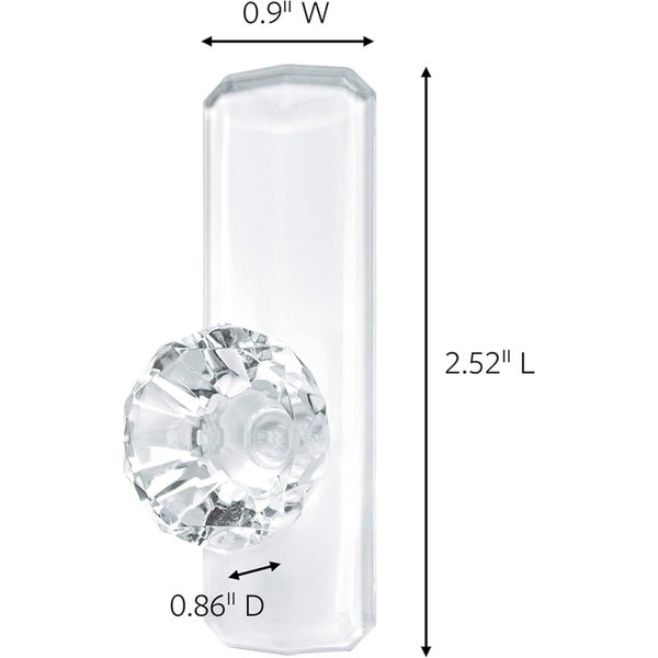 3M Command Crystal Hook 17095CLR-ES Medium Clear - Pack of 2 [7100337024] Carousel 2