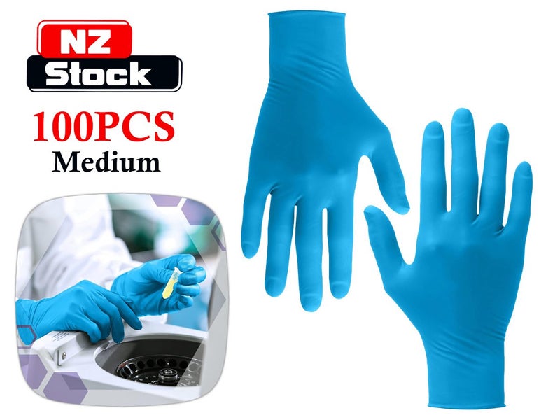 Disposable Nitrile Gloves Medium 100Pcs x2 Carousel 1