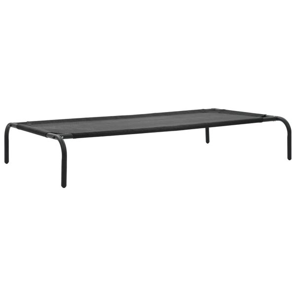 vidaXL Elevated Dog Bed Black L Textilene Carousel 1