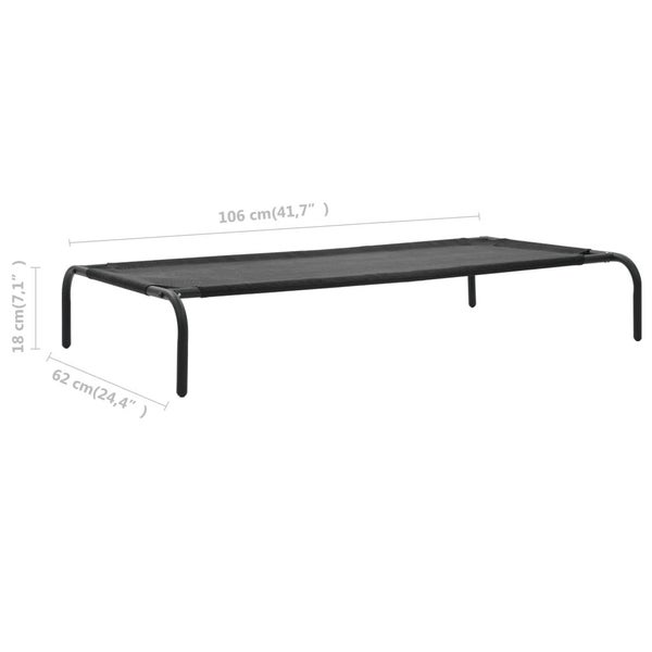 vidaXL Elevated Dog Bed Black L Textilene Carousel 6