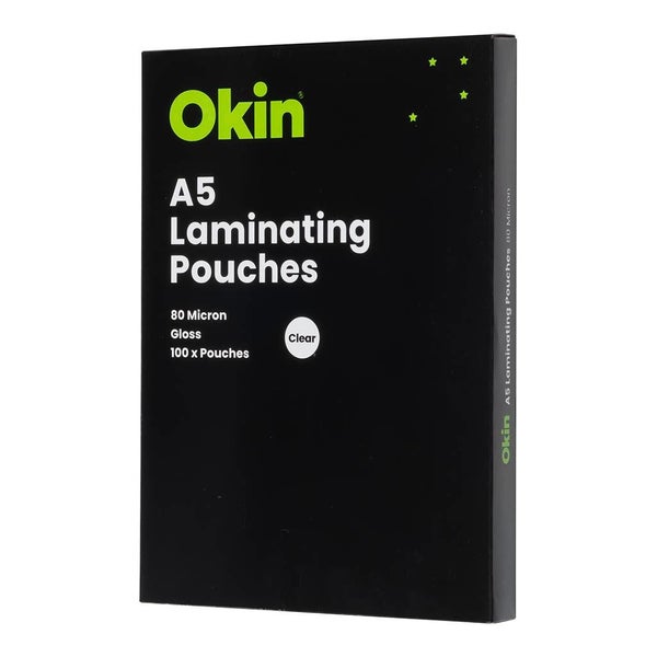Okin Laminating Pouches A5 Gloss 80mic Pack 100 Carousel 1