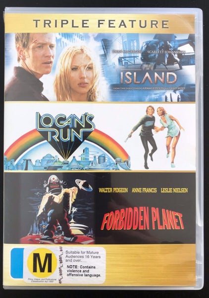 Forbidden Planet dvd; Logan's Run dvd; The Island dvd. Triple Feature DVD Set. Carousel 1