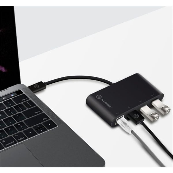 Alogic USB-C Hub - Black Gigabit Ethernet & USB 3.0 SuperSpeed 3 Port USB Carousel 2