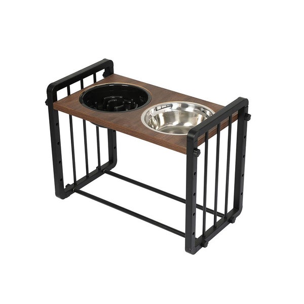 Pawz Adjustable Height Pet Feeder Elevated Dual Raised Water Food Bowl Large Carousel 1