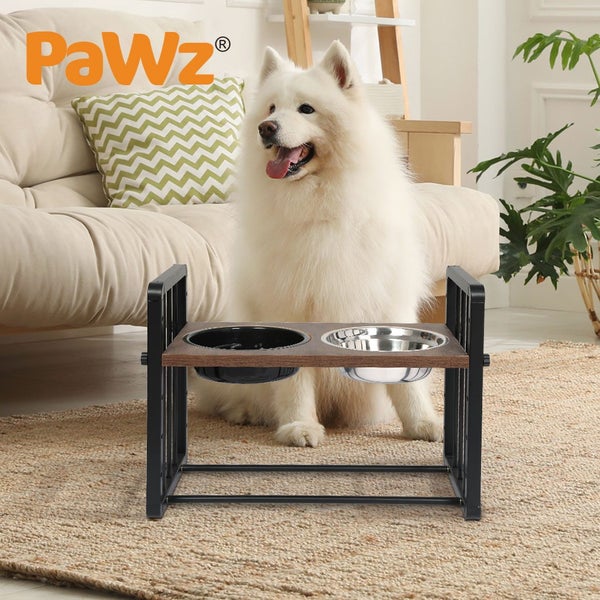 Pawz Adjustable Height Pet Feeder Elevated Dual Raised Water Food Bowl Large Carousel 9
