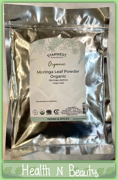 MORINGA OLEIFERA POWDER ORGANIC 453.6 g - NON GMO RAW SUPERFOOD - BB1027 Carousel 1
