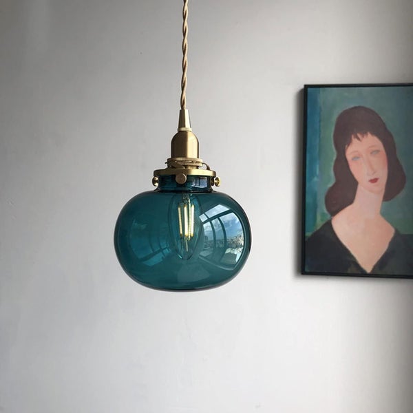 Vintage Pendant Light Glass Hanging Lamp Carousel 1