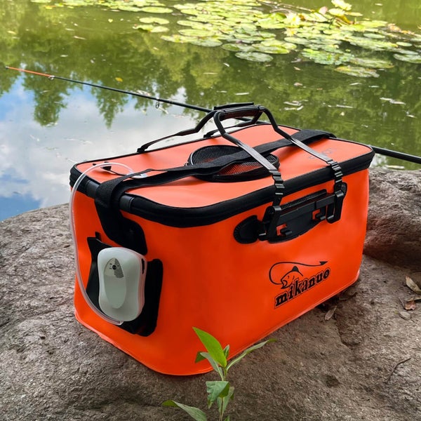 35L Fishing Bin Live Bait Tank Bucket 50cm with Air Pump Carousel 10