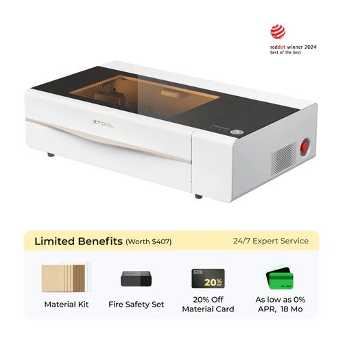 xTool P2S Grey Smart Desktop CO2 Laser Machine Carousel 1