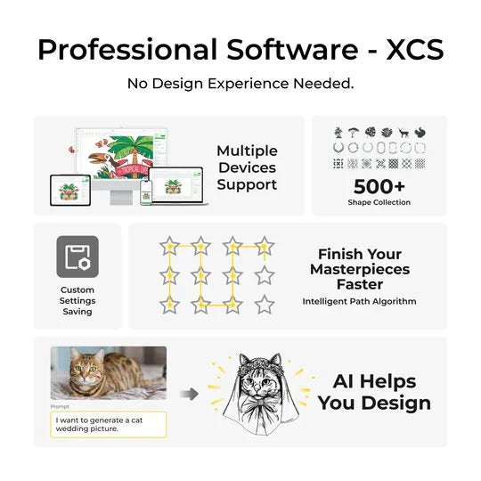 xTool P2S Grey Smart Desktop CO2 Laser Machine Carousel 11