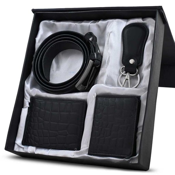 Crocodile Designer Gift Set of 4 pieces - Wallet, Card Holder, Belt and Key c... Carousel 1